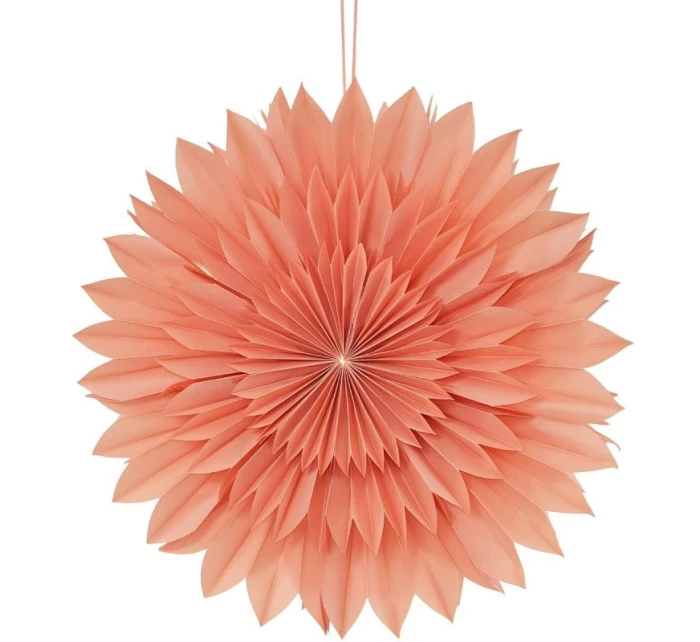 DEKORATIVNÍ ZÁVĚSNÁ PAPÍROVÁ HVĚZDA 3D 50CM RŮŽOVÁ