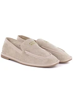 Dámské semišové polobotky béžové model 22097219 - VINCEZA