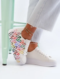 Dámské tenisky se srdíčky Bílé model 21648624 - Boto