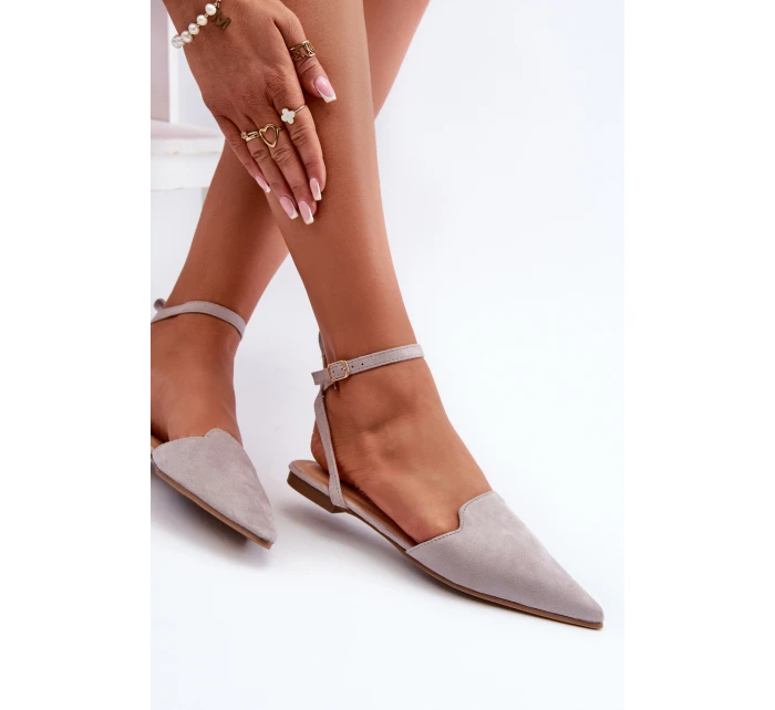 Šedé baleríny z semiše s model 21666742 - Boto Šedé baleríny z semiše s model 21666742 - Boto