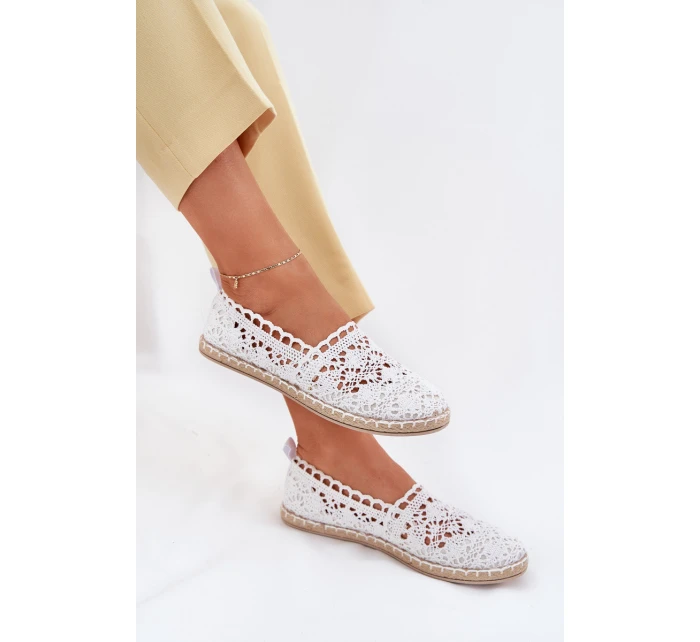 Dámské krajkové espadrilky bílé model 21701553 - Boto Dámské krajkové espadrilky bílé model 21701553 - Boto