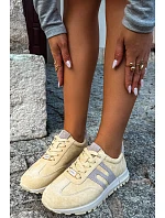 Dámské Sportovní Sneakersy z Semiše Žluté model 22200630 - Boto