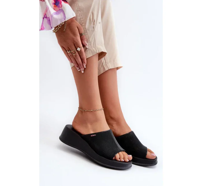 Dámské pantofle na klínku ZAXY Černá Dámské pantofle na klínku ZAXY Černá