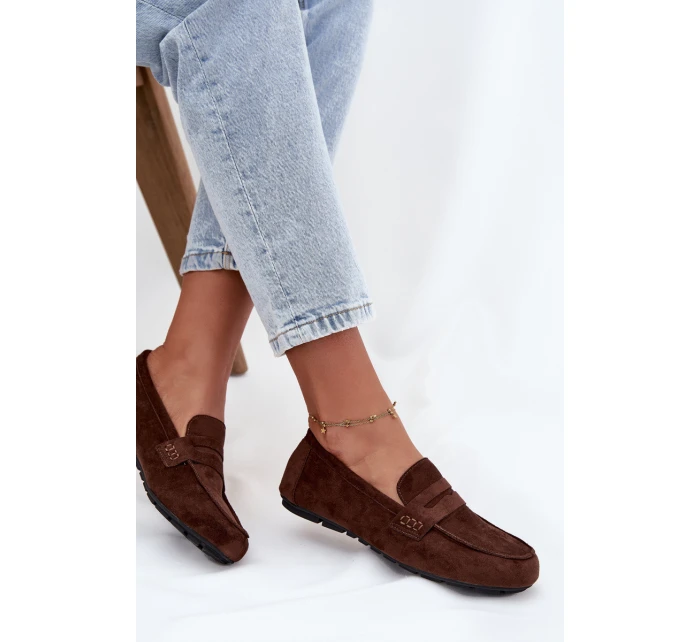 Dámské loafersy mokasíny s plochou podrážkou Roseline – tmavě hnědé Dámské loafersy mokasíny s plochou podrážkou Roseline – tmavě hnědé