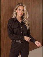 Dámská souprava s blůzou a kalhotami, hnědá, FashionStreet AY1237 Dámská souprava s blůzou a kalhotami, hnědá, FashionStreet AY1237