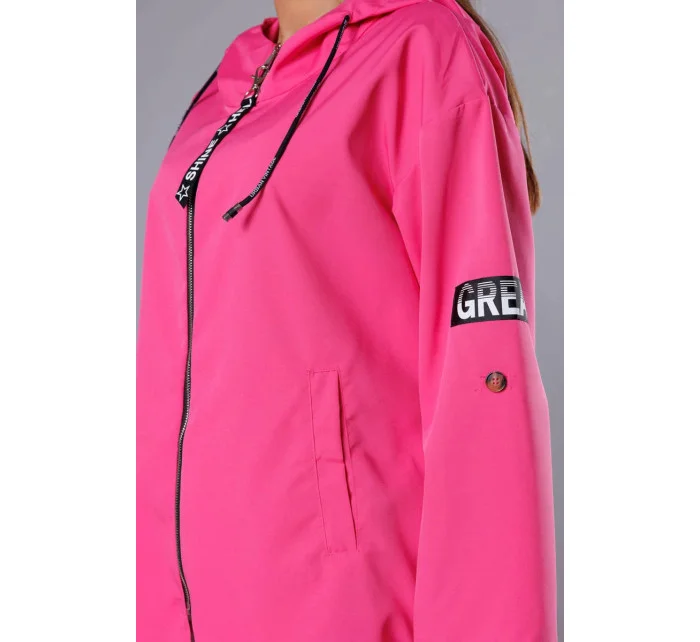 Růžový tenký asymetrický dámský přehoz přes oblečení model 18001565 - S'WEST Růžový tenký asymetrický dámský přehoz přes oblečení model 18001565 - S'WEST