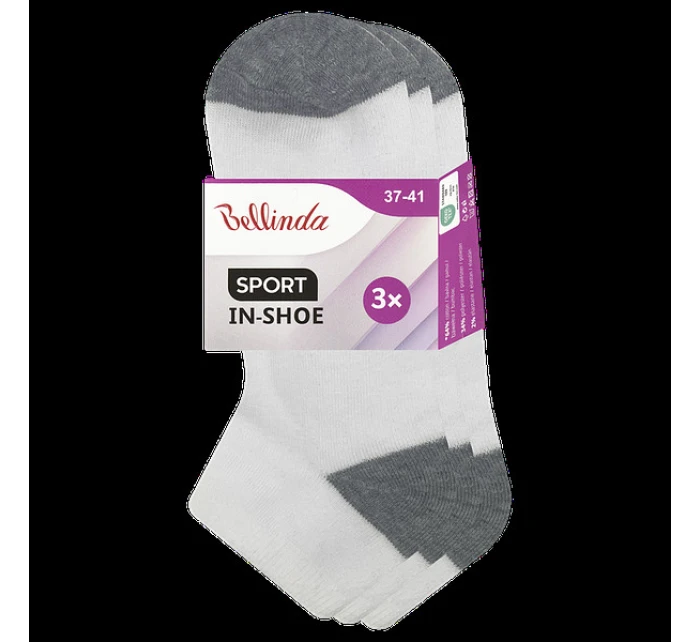 Dámské sportovní kotníkové ponožky 3 páry SPORT WOMEN IN-SHOE 3x - BELLINDA - bílá
