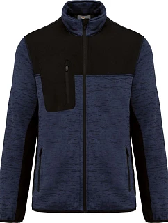 WK WK 9108 Pánská pracovní pletená fleecová bunda 20.9108 navy melange/black