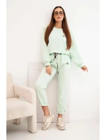 Dámský komplet z viskózy s mikinou a kalhotami máslový mátový Dámský komplet z viskózy s mikinou a kalhotami máslový mátový