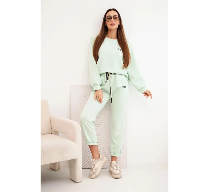 Dámský komplet z viskózy s mikinou a kalhotami máslový mátový Dámský komplet z viskózy s mikinou a kalhotami máslový mátový
