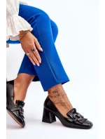 Pohodlné lodičky z lakované kůže černé model 21611385 - S.Barski