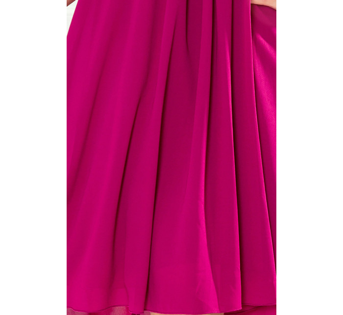 Šifonové šaty se zavazováním Numoco ALIZEE - fuchsiové růžové