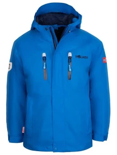 TrollKids Dětská bunda do deště Sognefjord Jacket Pro azure blue/navy prodyšná modrá (431-160)