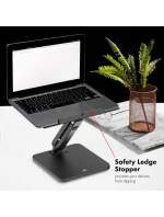 STOLNÍ STOJAN MACLEAN PRO MONITOR NEBO NOTEBOOK, PLYNOVÁ PRUŽINA, PRO STÁNÍ I SEZENÍ, ČERNÝ MC-493