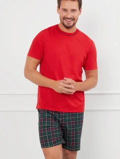 Italská móda Fogo crêpe barva:červená/potisk