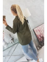 Tunika na zip s kapucí Oversize khaki barva