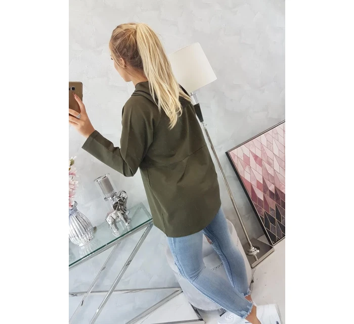 Tunika na zip s kapucí Oversize khaki barva