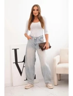 Halenka s kulatým výstřihem světlá šedá Halenka s kulatým výstřihem světlá šedá