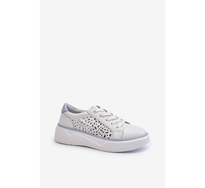 Dámské tenisky na platformě z bílé kůže model 21656159 - EVENTO Dámské tenisky na platformě z bílé kůže model 21656159 - EVENTO