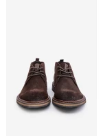 Semišové Pánské Boty Na Šněrování Tmavě Hnědé Big Star OO174145