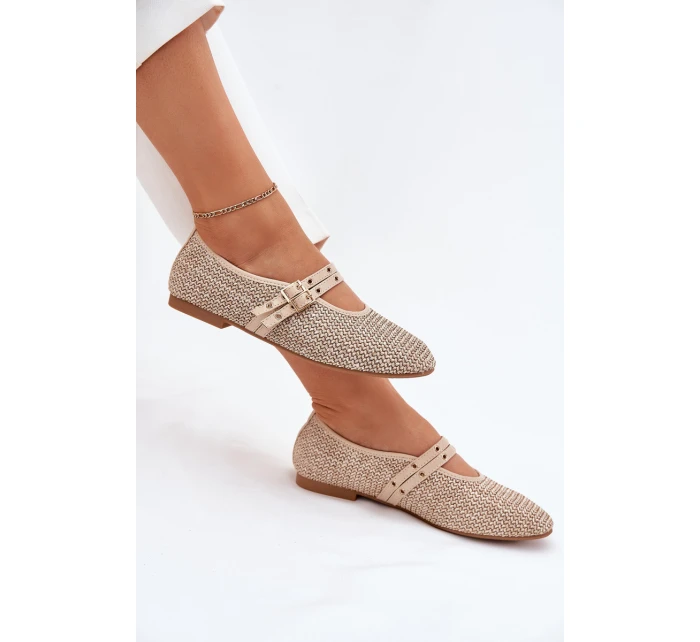 Baletky S Pletením A Pásky Béžové model 21699473 - Boto