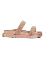 Designové  nazouváky dámské zlaté bez podpatku