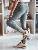 Dámské úzké džínové kalhoty s páskem modré model 21985353 - Dstreet