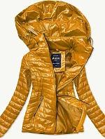 Lesklá dámská bunda v hořčicové barvě (6380)