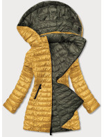 Khaki-žlutá oboustranná dámská prošívaná bunda (M20-7636-22+75)