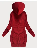 Červená dlouhá dámská mikina (AMG-738/1)
