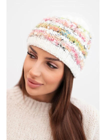 Dámská zimní vlněná čepice s ozdobnými krystalky K399 černá