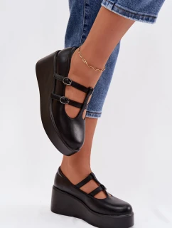 Dámské polobotky na platformě s pásky Černé model 21937789 - Boto