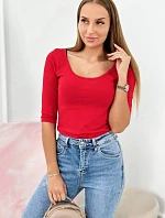 Halenka s kulatým výstřihem 8832 červená - Kesi