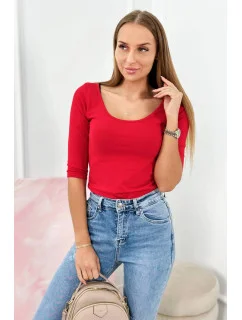 Halenka s kulatým výstřihem 8832 červená - Kesi