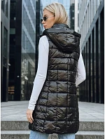 Dámská prošívaná vesta TY5257 s kapucí černá - FashionStreet Dámská prošívaná vesta TY5257 s kapucí černá - FashionStreet