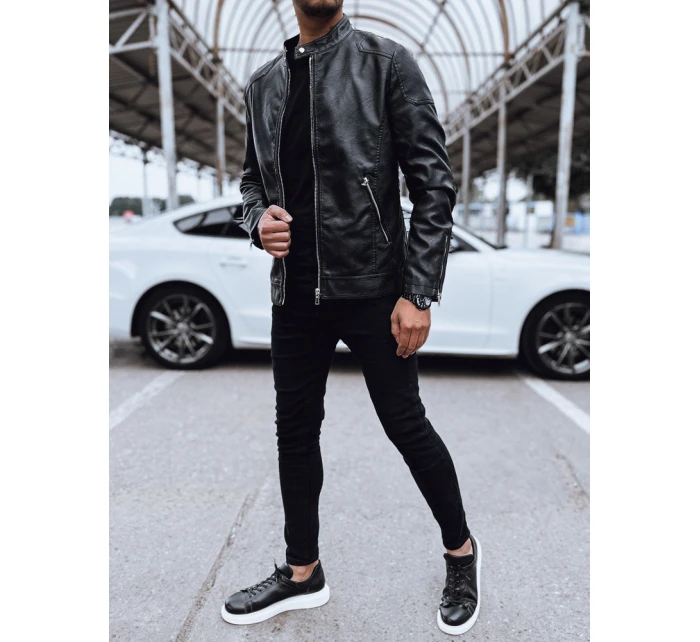 Pánská kožená bunda černá FashionStreet TX4717