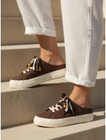 Dámské tenisky na platformě s ozdobnými korálky hnědé ZY1410 Dámské tenisky na platformě s ozdobnými korálky hnědé ZY1410