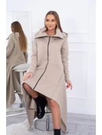 Zateplené šaty s delšími boky světle béžové Zateplené šaty s delšími boky světle béžové