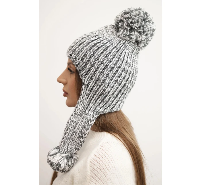Dámská čepice s ušima Emma K343 grafitová Dámská čepice s ušima Emma K343 grafitová