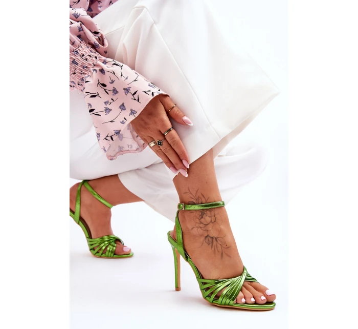Dámské sandály na vysokém podpatku Zelená My Darling Dámské sandály na vysokém podpatku Zelená My Darling