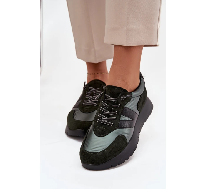 Dámské tenisky na platformě Vinceza 58561 tmavě zelené