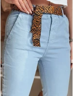 Dámské kalhoty s páskem MADELINA modré FashionStreet UY2626