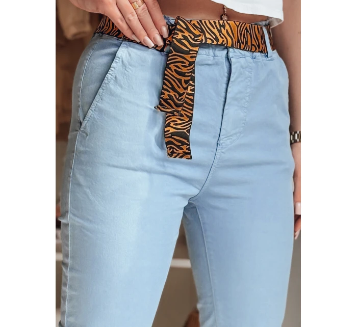 Dámské kalhoty s páskem MADELINA modré FashionStreet UY2626