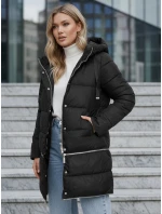 Dámská dlouhá zimní bunda černá model 21991775 - Dstreet Dámská dlouhá zimní bunda černá model 21991775 - Dstreet