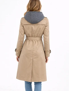 z kapturem ciemny beżowy model 22037964 - HONEY WINTER