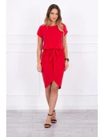 Šaty s obálkou dole červené