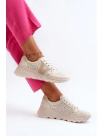 Dámské kožené lehké sportovní boty béžové Eleonori Dámské kožené lehké sportovní boty béžové Eleonori