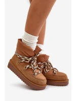 Dámské Sněhule Z Hladké Kůže S Šněrováním  Hnědé model 21674744 - D.Franklin