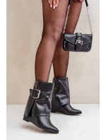 Boty Na Klínu S Svrškem A Přezkou Černé model 21679515 - Boto Boty Na Klínu S Svrškem A Přezkou Černé model 21679515 - Boto