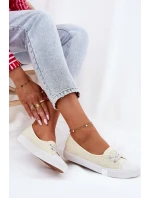 Dámské tenisky s výšivkou model 21693757 béžové - Lee Cooper Dámské tenisky s výšivkou model 21693757 béžové - Lee Cooper